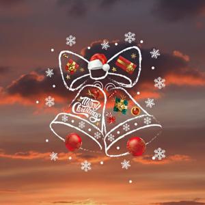 크리스마스 소품 문꾸미기 붙이는 트리창문 유리 시트지 꾸미기 종소리