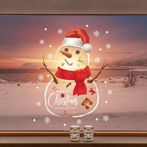 크리스마스 소품 문꾸미기 붙이는 트리창문 유리 시트지 꾸미기 눈사람