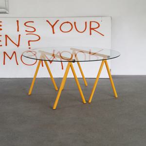 SH Tube Round Glass Top Table