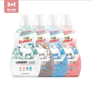 3+1 우리아이 유기농 약산성 안심세제 고농축 세탁세제 1L (4가지향)