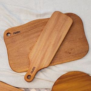 하드우드 마호가니 통원목 플레이트 수제 도마 버블(대)+롱스퀘어