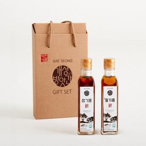 개성방앗간 선물세트 2종 (참기름180ml 1개 + 들기름 180ml 1개)