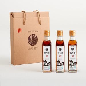 개성방앗간 선물세트 3종 (참기름180ml 2개 + 들기름 180ml 1개)