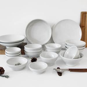핸드메이드 분청 고백자 도자기 그릇세트 4인 20p