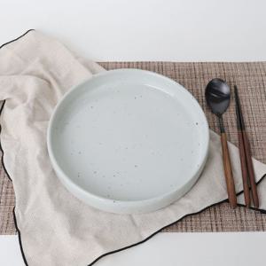 핸드메이드 투톤 원통접시 낮은 굽접시(중)