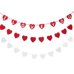 펠트하트가랜드 생일 파티 장식