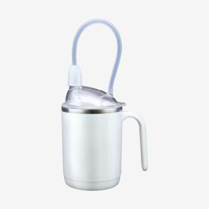 304 스텐 손잡이형 실리콘 빨대 머그컵 450ml