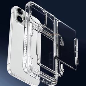 아이폰15플러스 호환 카드수납 4장 PC + TPU 투명 케이스 I-CA4-15PS