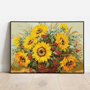 명화그리기 해바라기 바구니 캔버스페인팅 DIY 유화그림 직장인취미