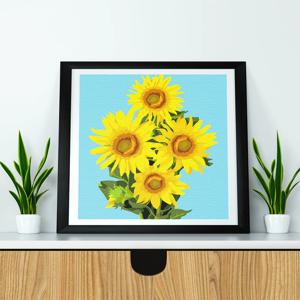 명화그리기 해바라기 네송이 20X20 캔버스페인팅 DIY 유화그림 집콕 취미