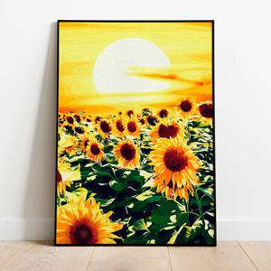 명화그리기 석양과 해바라기 캔버스페인팅 DIY
