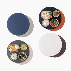 [1+1] 활용도 높은 양면 가죽 테이블매트 원형 4color
