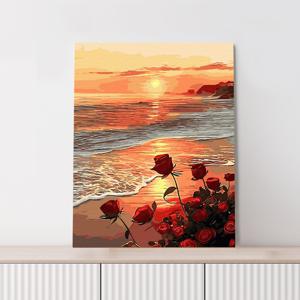 DIY 명화그리기 해변과 장미 40x50cm