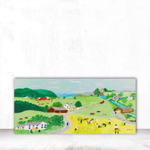 그랜마모지스 와이드 대형 거실 벽가리개 현관 인테리어액자 133x50cm