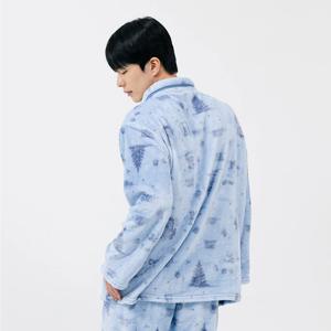 DMS5F14 폴리 밍크 스카이 남자 겨울 잠옷