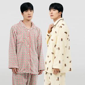 DMS5F1S 폴리 밍크 남자 겨울 긴팔 잠옷