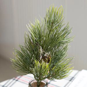 크리스마스 솔잎 조화 장식 투톤 소나무 가지 37cm 꾸미기 소품 용품 데코