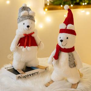 크리스마스 곰 인형 대형 장식 스키타는 베어 22x46cm 2types 데코 소품