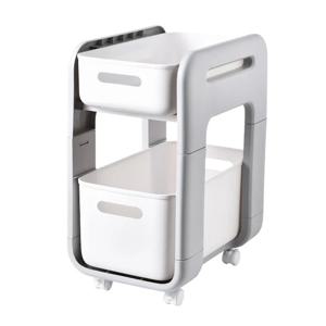 높은 슬라이딩선반 수납정리함 2단 싱크대 하부장 이동식 주방 선반