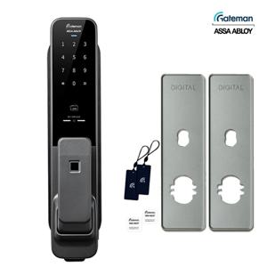 전국설치 GP-700D+보강판 1초잠김 후트타입 푸시풀도어락 디지털도어락(카드키4장/번호)