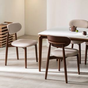 쿠폰가170,100원/1+1 해롤드 원목 가죽 편한 등받이 카페 테이블 식탁 의자 2개세트