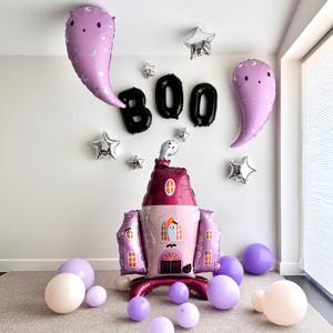할로윈 풍선세트 유령의성 BOO 가랜드 핑크set 캠핑장식