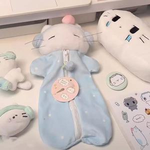 헤드폰 뮤직 고양이 인형 필통 파우치