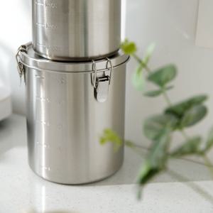 다용도 원형 스텐 밀폐 보관 용기 식재료 스텐통 쿡박스 특대 2500ml