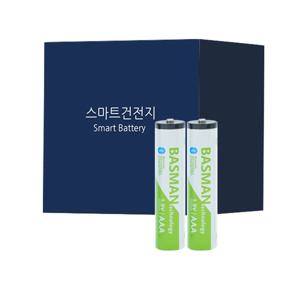 3세대 스마트 블루투스 충전식 건전지 리튬이온 배터리 AAA 2개입 (740mAh)