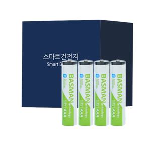 3세대 스마트 블루투스 충전식 건전지 리튬이온 배터리 AAA 4개입 (740mAh)