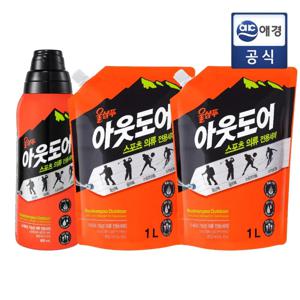 울샴푸 아웃도어 800ml 용기 1개 + 1L 리필 2개