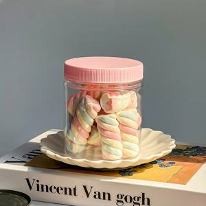 팜스 원형 입구넓은 밀폐용기 투명 플라스틱 보관용기 400ml 컬러캡 6가지 택1