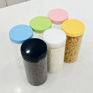 팜스 원형 입구넓은 투명 밀폐용기 플라스틱 보관용기 900ml 컬러캡 6P