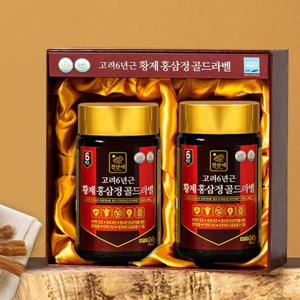 고려6년근 황제 홍삼정 골드라벨 240g 2병 쇼핑백