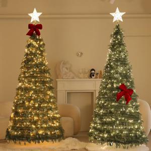 크리스마스트리 팝업 지네전구 탑별 접이식 원터치 트리(전용보관백증정)