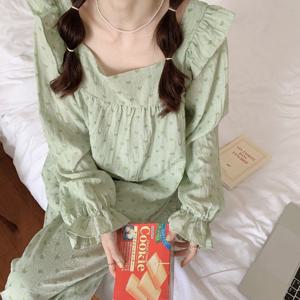딜리 봄가을 여성 긴팔 잠옷 홈웨어 파자마 상하세트(2컬러)