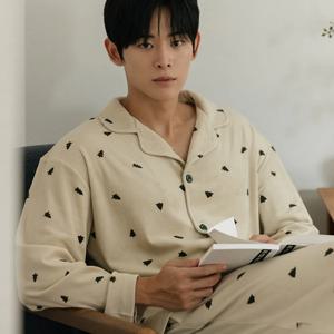 MHS4711 남자 밍크 스판 기모 잠옷 실내복 세트