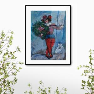 2286F 샤갈-빨간 타이츠를 입은 광대 /캔버스천 아크릴 메탈프레임그림액자 표현주의