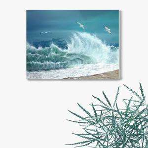 2152아고스티노 칼카뇨-파도 /우드 노프레임 아크릴 판넬액자 바다풍경