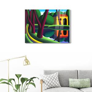 2272올러그 크보스토프-호숫가의 집 풍경/우드 노프레임 아크릴 판넬액자 컨템포라리풍경화