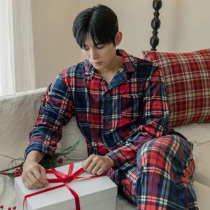 MHS48581S 남자 고밀도 밍크 스판 기모 잠옷 실내복