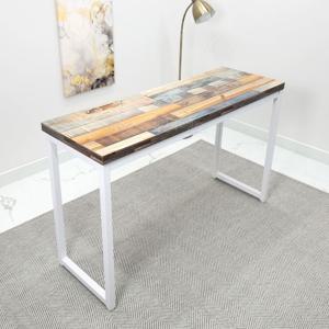 네모 디자인 철재 좁고 긴 일자형 학원용 책상 1100 x 400 조립식 슬림 공부 테이블