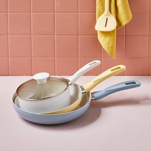 버터쿡 세라믹코팅 인덕션겸용 냄비 프라이팬 3P 세트 편수20뚜껑 팬24+28CM