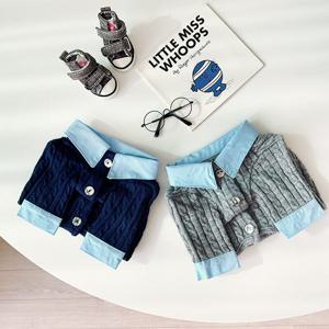 강아지 가디건 꽈배기 니트 남방 셔츠 가을 겨울 강아지옷 S