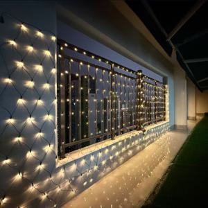 LED 검정선 그물전구 192구 잔디 나무 야외 벽 테라스