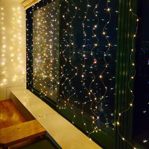 LED 드럼롱커튼 420구 전구 창문 줄전구 테라스 인테리어 전구