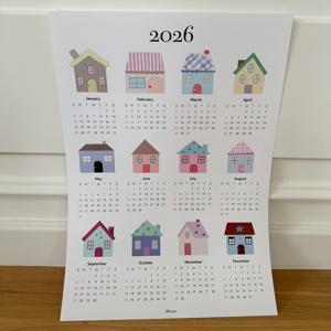 2026년 연력 달력 한장 인테리어 포스터 (my wish house)