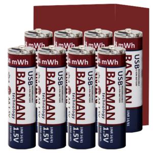 2세대 C타입 충전식 건전지 리튬이온 배터리 AA 8개입 (1650mAh)