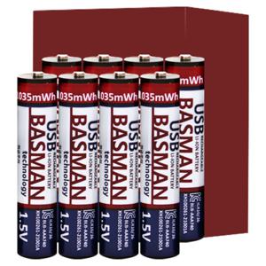 2세대 5핀 충전식 건전지 리튬이온 배터리 AAA 8개입 (740mAh)