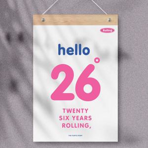 2026년 롤링레트로 벽걸이 달력 캘린더 (우드바포함)